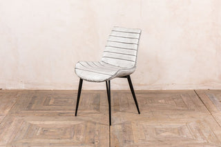 white faux leather dining chairs