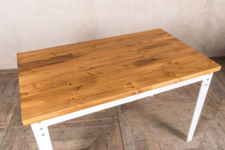 white metal dining table