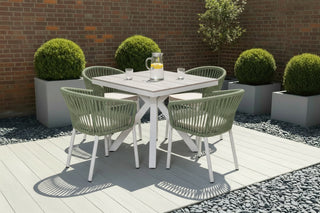 Milan Star Base Table with 4 Milano Chairs Outdoor Set