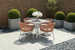 Milan Star Base Table with 4 Milano Chairs Outdoor Set