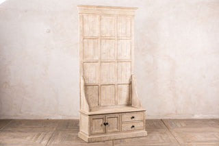 whitewashed pine coat hook settle