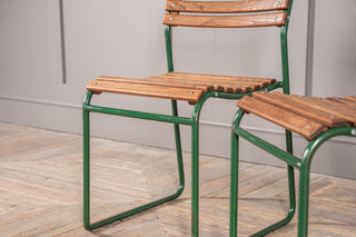 Slatted Oak Vintage Stacking Chairs