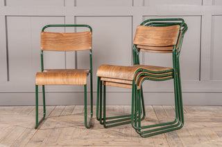 Slatted Oak Vintage Stacking Chairs