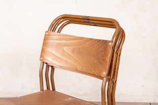wood and metal chairs