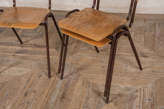 wood and metal stacking chairs