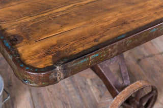 wood and metal table