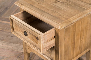 wooden bedside table