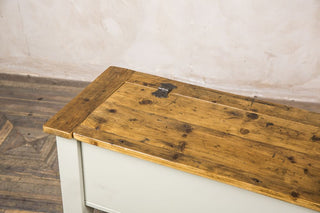 wooden bench with storage