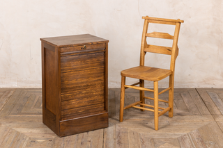 wooden tambour cabinet