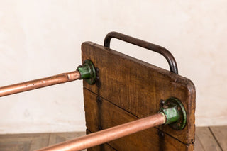 wooden luggage trolley