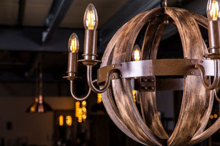 wooden round chandelier