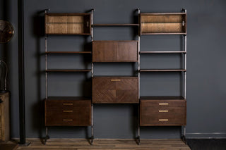 wooden shelving unit