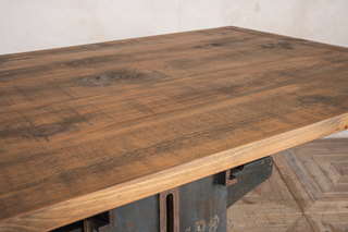 wooden top industrial table