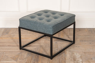 worn denim footstool