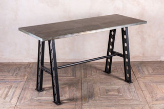 zinc top poseur table