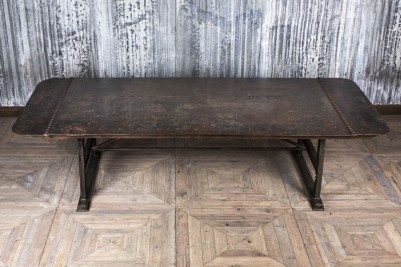 large metal dining table