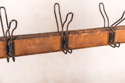 vintage wooden coat rail