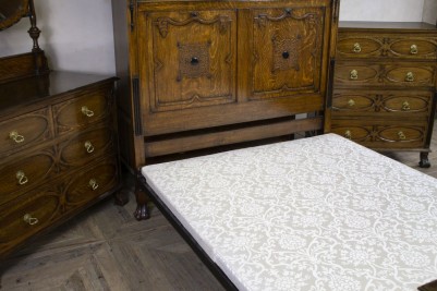 1920s Jacobean Revival Oak Bedroom Suite