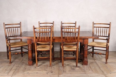 Oak Refectory Table and Six Stick Back Chairs