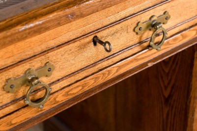 Vintage Leather Top Desk - Drawer Key