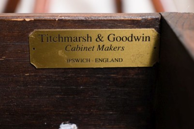 Titchmarsh and Goodwin Pedestal Oak Desk Badge