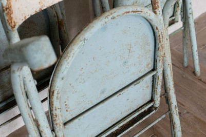 Vintage French Folding Chairs - Folded