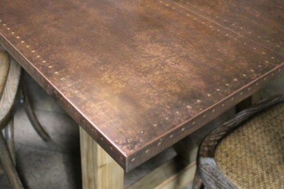 copper top kitchen table
