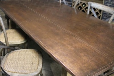 table with copper top