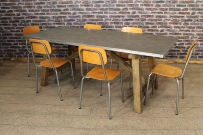 kitchen table with zinc top