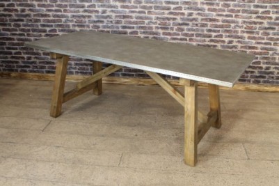 zinc top industrial style table