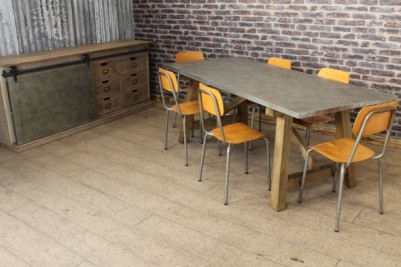 zinc top kitchen dining table