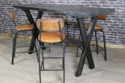 industrial style steel poseur table