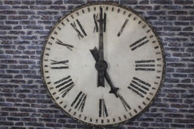 large metal clock face