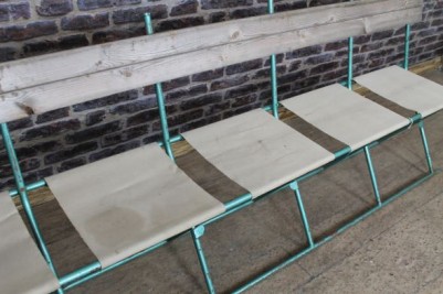 folding bench with canvas seat