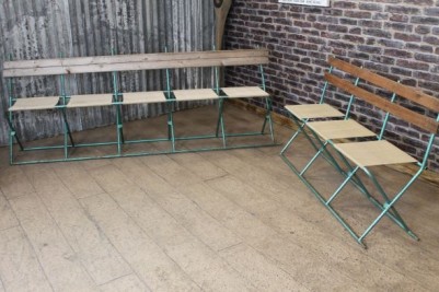 folding benches with metal frame