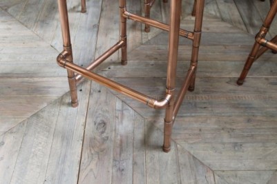oak top copper stools