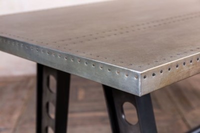 a frame table with zinc top
