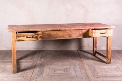 red distressed table