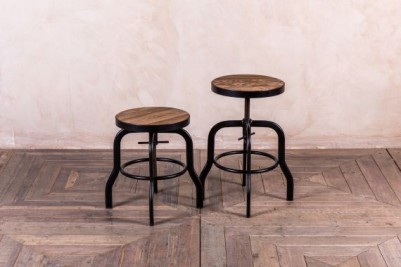 low wooden top stool