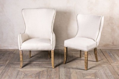 almond linen dining chairs