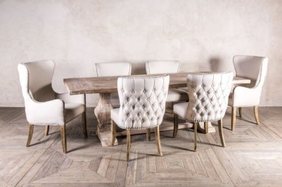 French inspired upholstered dining chair set