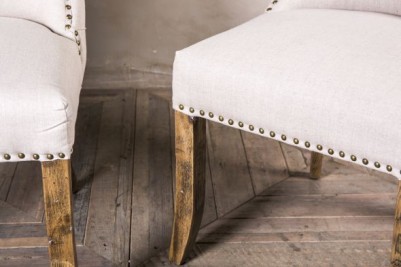 almond linen chair