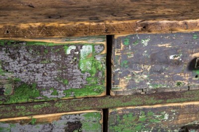 green distressed sideboard