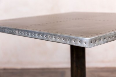 metal top pedestal dining table