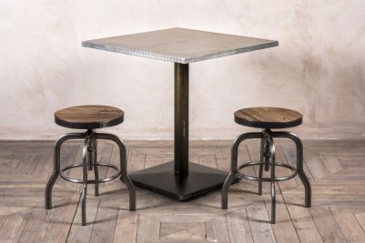 square pedestal leg dining table zinc