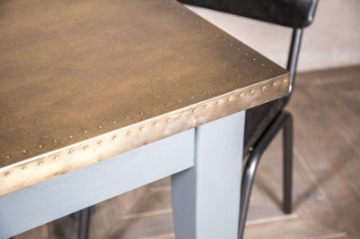 studded metal top table