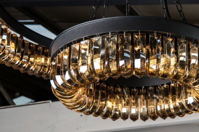 two-tier amber chandelier