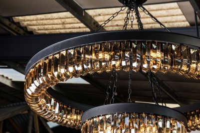 two-tier crystal chandelier