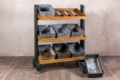 Retail Display Stand With Galvanised Trays