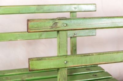 Vintage Green Slatted Bench